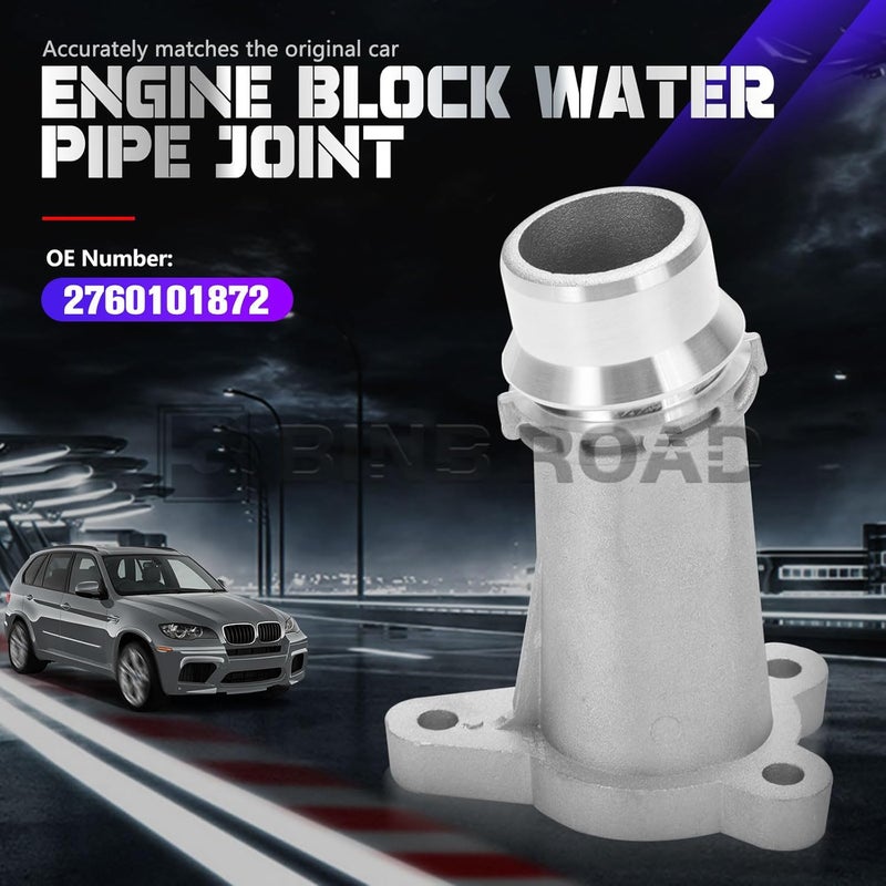BINB ROAD 11118511205 Aluminum Engine Block Water Pipe Connector Compatible with BMW 1 2 3 4 5 6 7 X1 X2 X3 X4 X5 | Compatible with MINI F55 F56 2013-2019 - Image 3